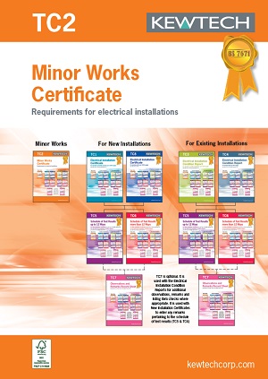 KEWTECH TC2 Minor Works Certificate