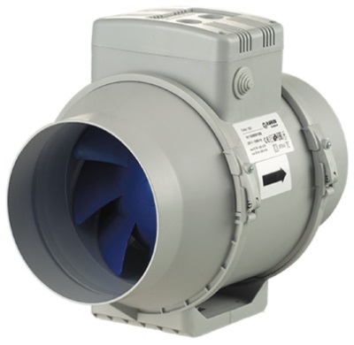 Blauberg In Line Turbo Mixed Flow Tube Extractor Fan - Duct Mounting - Run On Timer - 150mm 6" diameter