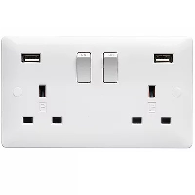 Verso 2G 13A DP USB SWITCHED SOCKET