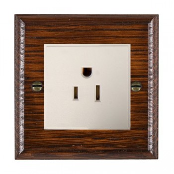 Hamilton Woods Ovolo Antique Mahogany 1 Gang 15A 110V AC American Unswitched Socket with White Insert