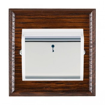 Hamilton Woods Ovolo Antique Mahogany 10A (6AX) 12-24V On/Off Card Switch with Bright Chrome Insert and White Surround