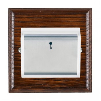Hamilton Woods Ovolo Antique Mahogany 10A (6AX) 12-24V On/Off Card Switch with Satin Chrome Insert and White Surround
