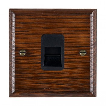 Hamilton Woods Ovolo Antique Mahogany 1 Gang Telephone Master Socket with Black Insert