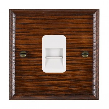 Hamilton Woods Ovolo Antique Mahogany 1 Gang Telephone Master Socket with White Insert