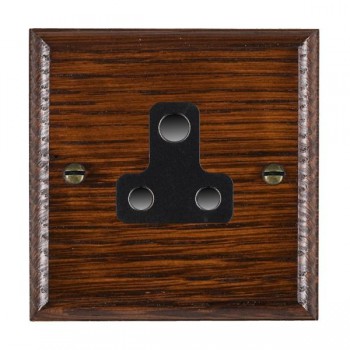Hamilton Woods Ovolo Antique Mahogany 1 Gang 5A Unswitched Socket with Black Insert