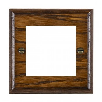 Hamilton Woods Ovolo Dark Oak 2 Module EuroFix 50x50mm Aperture Plate with Grid