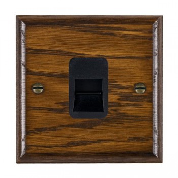 Hamilton Woods Ovolo Dark Oak 1 Gang Telephone Master Socket with Black Insert