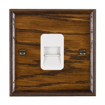 Hamilton Woods Ovolo Dark Oak 1 Gang Telephone Master Socket with White Insert