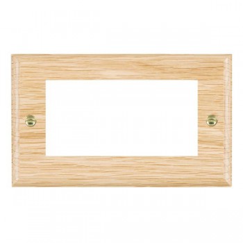 Hamilton Woods Ovolo Light Oak 4 Module EuroFix 100x50mm Aperture Plate with Grid