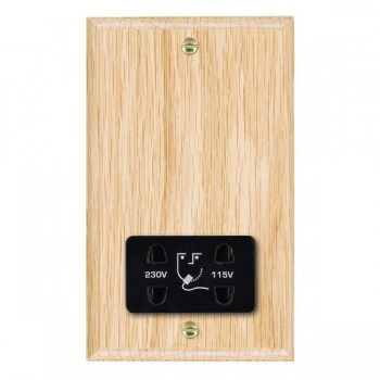 Hamilton Woods Ovolo Light Oak Dual Voltage Shaver Socket with Black Insert