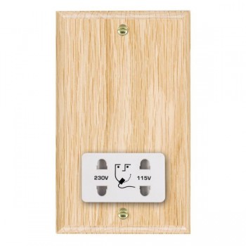 Hamilton Woods Ovolo Light Oak Dual Voltage Shaver Socket with White Insert