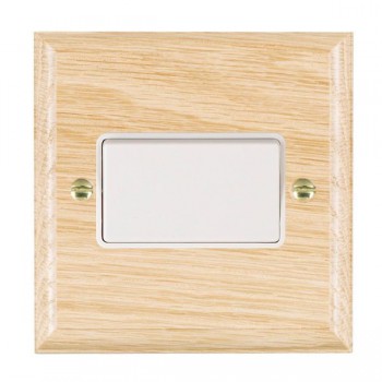 Hamilton Woods Ovolo Light Oak 1 Gang 10A Triple Pole Switch with White Rocker and White Surround