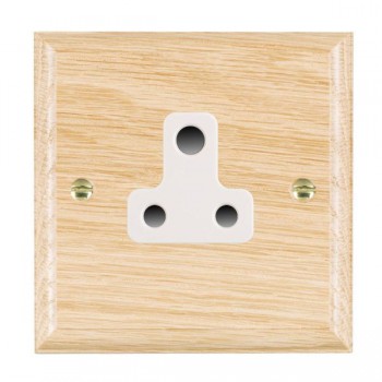 Hamilton Woods Ovolo Light Oak 1 Gang 5A Unswitched Socket with White Insert