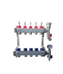 5 Port manifold With Pressure gauge and auto air vent